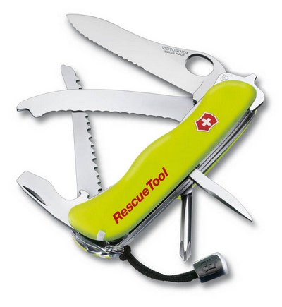 Victorinox RescueTool One Hand feststellbar, gelb nachleuchtend mit Nylon-Etui