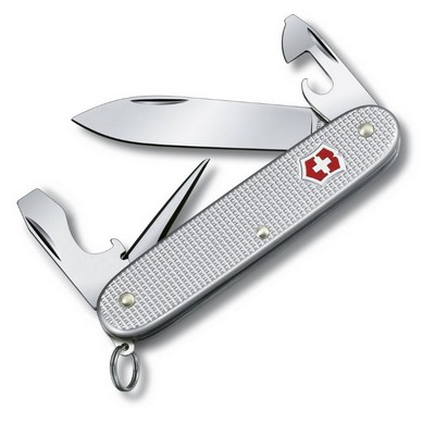 Victorinox Soldatenmesser (Offiziersmesser) Pioneer Alox silber gerippt