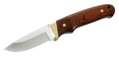 Gürtelmesser aus Pakkaholz und Messingbeschlag Gürtelmesser aus Pakkaholz und Messingbeschlag