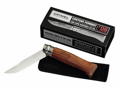 Opinel Messer rostfrei mit Virobloc Bubinga-Holz in der Gr��e No. 8