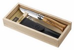 Opinel Messer No. 8 rostfrei Olivenholz in Holzbox + Etui