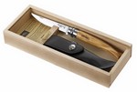 Opinel Messer Slim Line rostfrei Olivenholz Holzbox + Etui