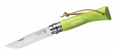 Opinel Messer Classic No. 7 gr�n in rostfrei mit Virobloc und Lederschnur