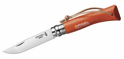 Opinel Messer Classic No. 7 orange in rostfrei mit Virobloc und Lederschnur