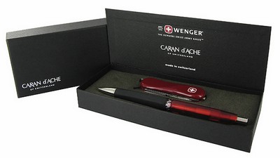 Wenger Schweizer Messer und Kugelschreiber von Caran d'Ache