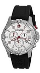 Wenger Uhr Squadron, Chronoghraph, schwarzes Silikonarmband WEEE-Reg.-Nr. DE67518601