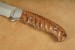 Herbertz G�rtelmesser Stahl AISI 420 Full Tang Klinge Zierschliff Edelstahlbacken Zebraholz braune Lederscheide