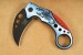 Herbertz Karambit Einhandmesser Stahl AISI 420 beschichtet Flipper Liner Lock 3-farbiger Griff Fingerloch