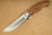 Herbertz G�rtelmesser Stahl AISI 420 Full Tang Klinge Zierschliff Edelstahlbacken Zebraholz braune Lederscheide