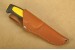 MORAKNIV Basic 546 black and yellow Mora Arbeitsmesser in brauner Lederscheide