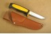 MORAKNIV Basic 546 black and yellow Mora Arbeitsmesser in brauner Lederscheide