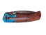 Herbertz Einhandmesser AISI 420 titanbeschichtet blaue Edelstahlbacken mit Pakkaholzschalen