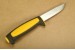 MORAKNIV Basic 546 black and yellow Mora Arbeitsmesser in brauner Lederscheide