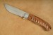 Herbertz G�rtelmesser Stahl AISI 420 Full Tang Klinge Zierschliff Edelstahlbacken Zebraholz braune Lederscheide