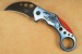 Herbertz Karambit Einhandmesser Stahl AISI 420 beschichtet Flipper Liner Lock 3-farbiger Griff Fingerloch