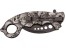 Herbertz Karambit Einhandmesser Stahl AISI 420 beschichtet Flipper Liner Lock Kunststoffschalen Totenkopfmotiv