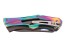 HERBERTZ Einhandmesser AISI 420 titanbeschichtet Liner Lock 3-lagiger Edelstahlgriff Regenbogen