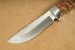 Herbertz G�rtelmesser Stahl AISI 420 Full Tang Klinge Zierschliff Edelstahlbacken Zebraholz braune Lederscheide